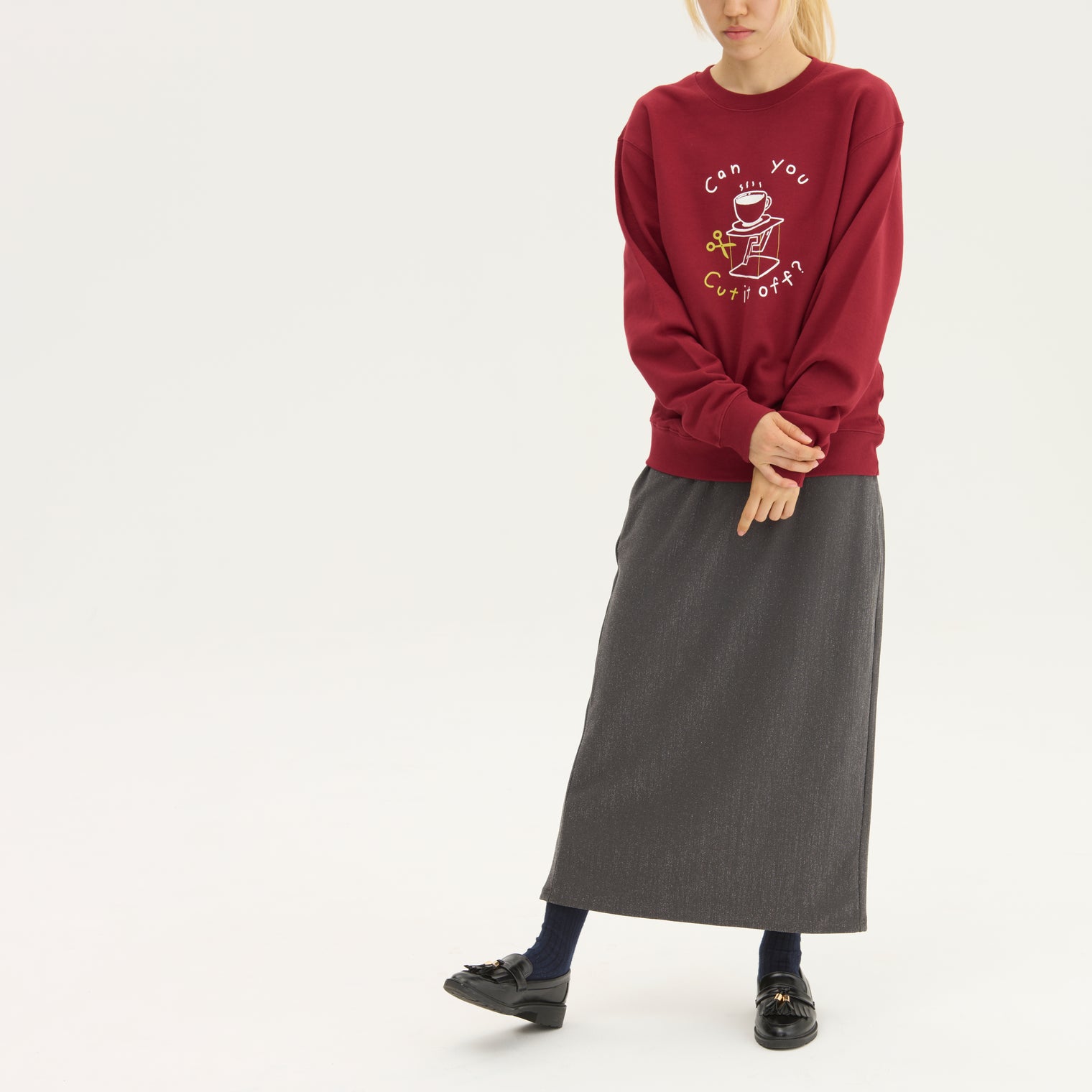 "テンセグリティ" スウェット バーガンディ アイボリー ネイビー 物理 力学 構造 トレーナー コーヒーカップ レディース メンズ 人気 おしゃれ かわいい おすすめ 秋 冬 - QurioStore QurioS