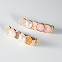 "Cycloid" ヘアクリップ ピンク ブラウン 数学 物理 サイクロイド曲線 ヘアアクセサリー バレッタ かわいい おしゃれ おすすめ 仕事 アレンジ - QurioStore QurioS