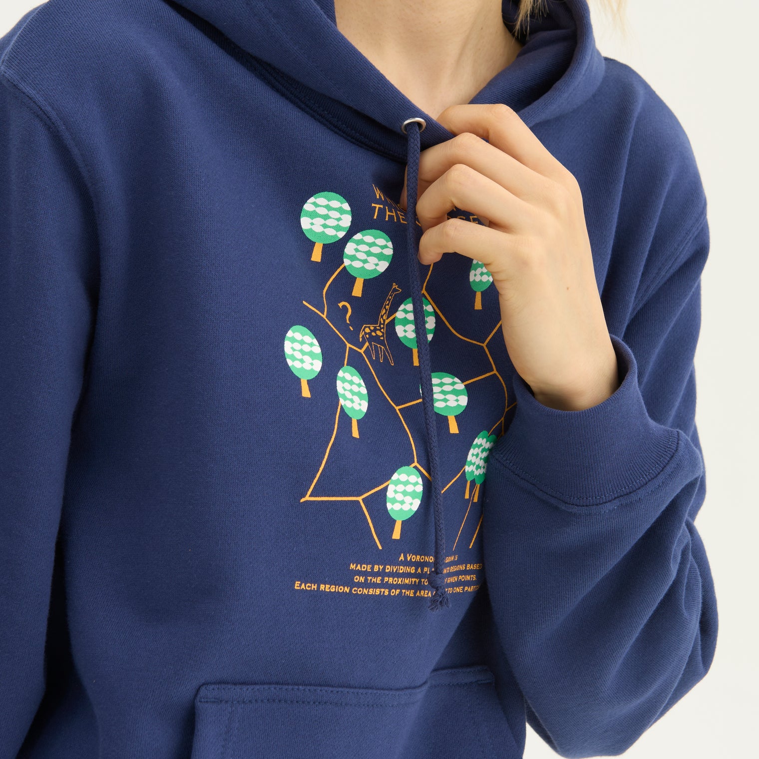 "ボロノイ図" パーカー オリーブ インディゴ 地図 網目 キリン レディース メンズ 人気 おしゃれ かわいい おすすめ 秋 冬 - QurioStore QurioS