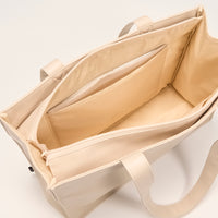 "ジョハリの窓Ⅰ" バッグ ブラウン アイボリー 心理学 痛バッグ トートバッグ メンズ レディース 制服 通勤 オフィス おしゃれ - QurioStore QurioS