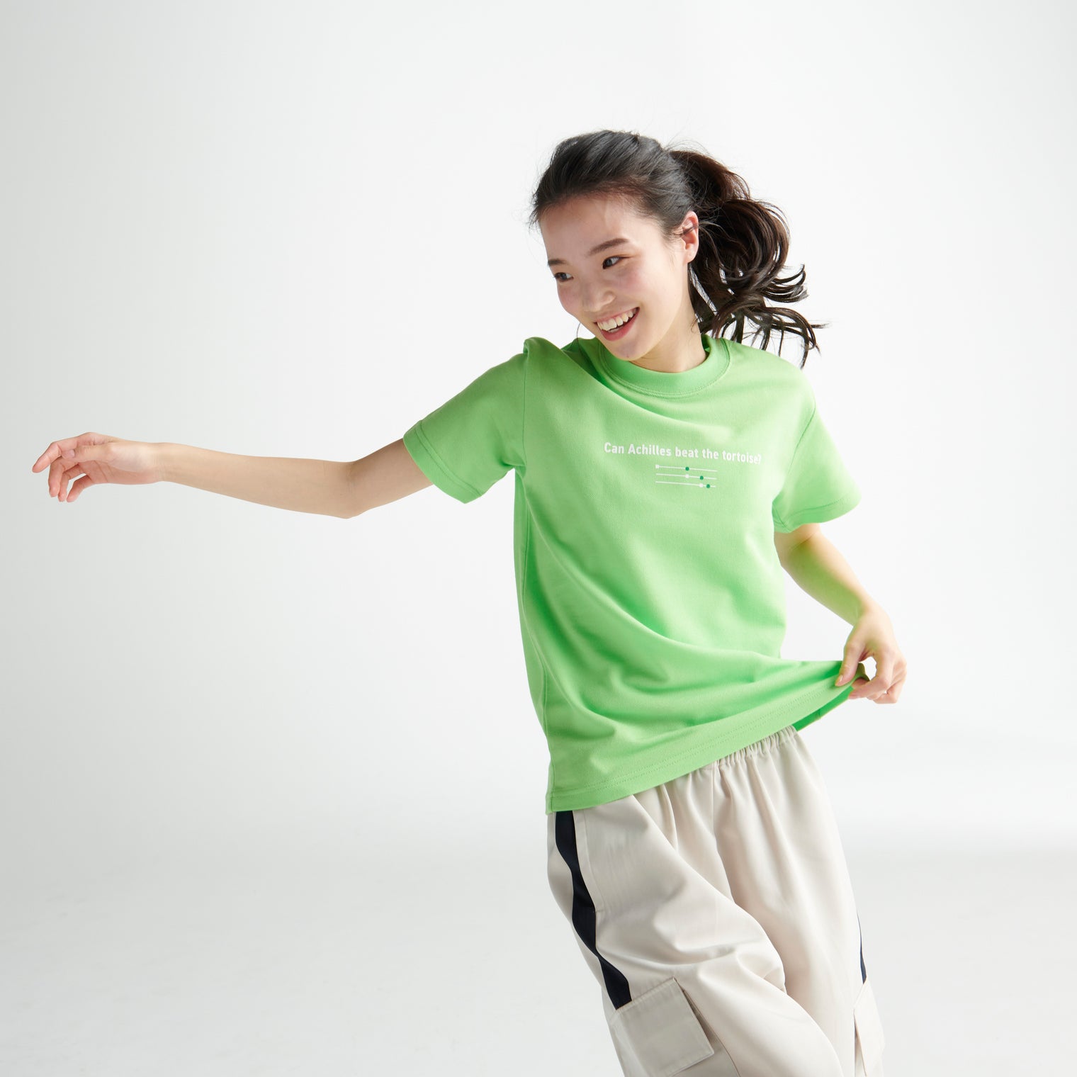 "追いついてみろ！" ドライ素材Tシャツ