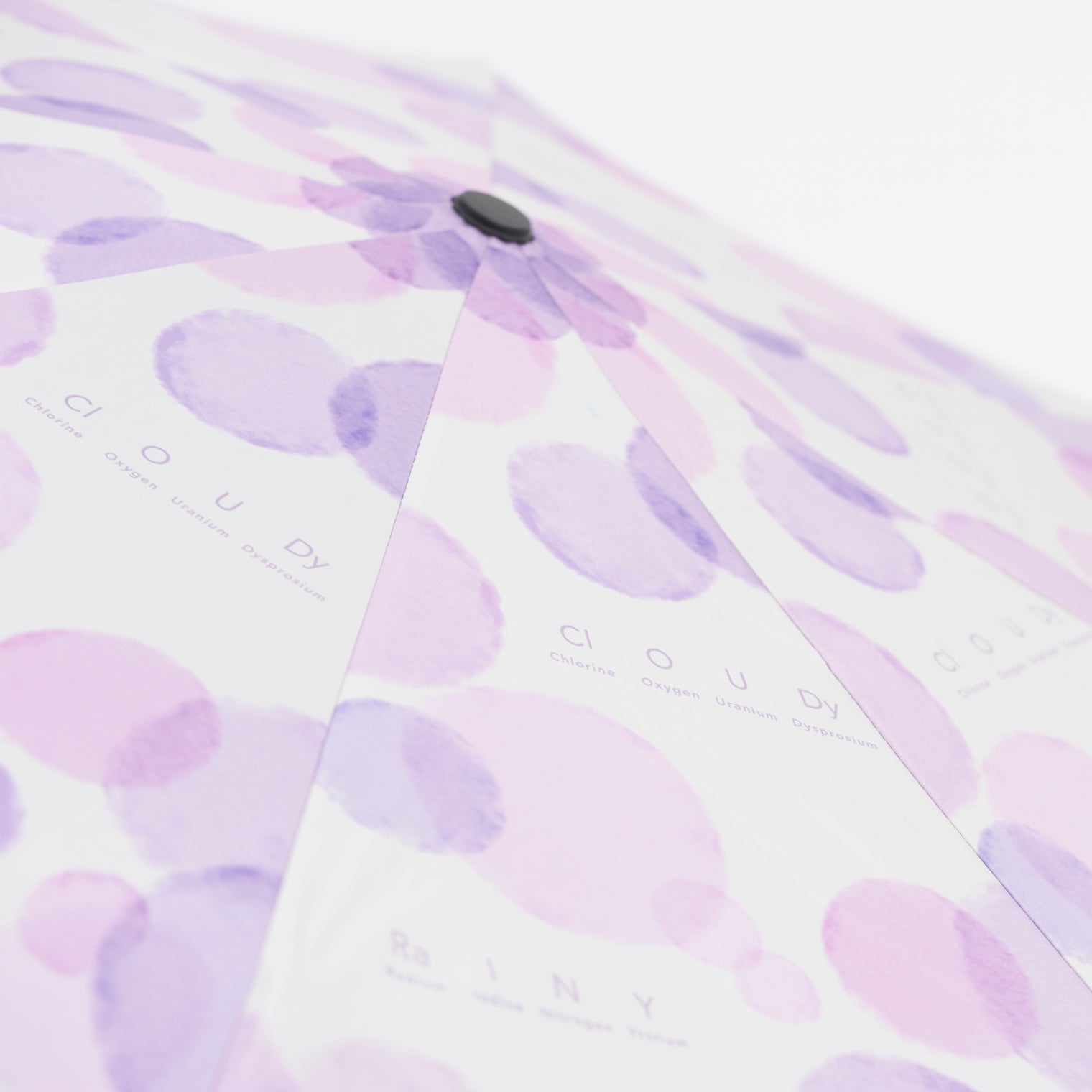 "元素" 折り畳み傘（UVカット・晴雨兼用） 水彩 ピンク 化学 英単語 天気 日傘 - QurioStore QurioS