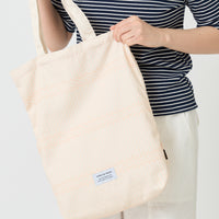 "ミュラー゠リヤー" トートバッグ オレンジ アイボリー 社会学 心理学 錯視 矢羽 折り畳み エコバッグ - QurioStore QurioS