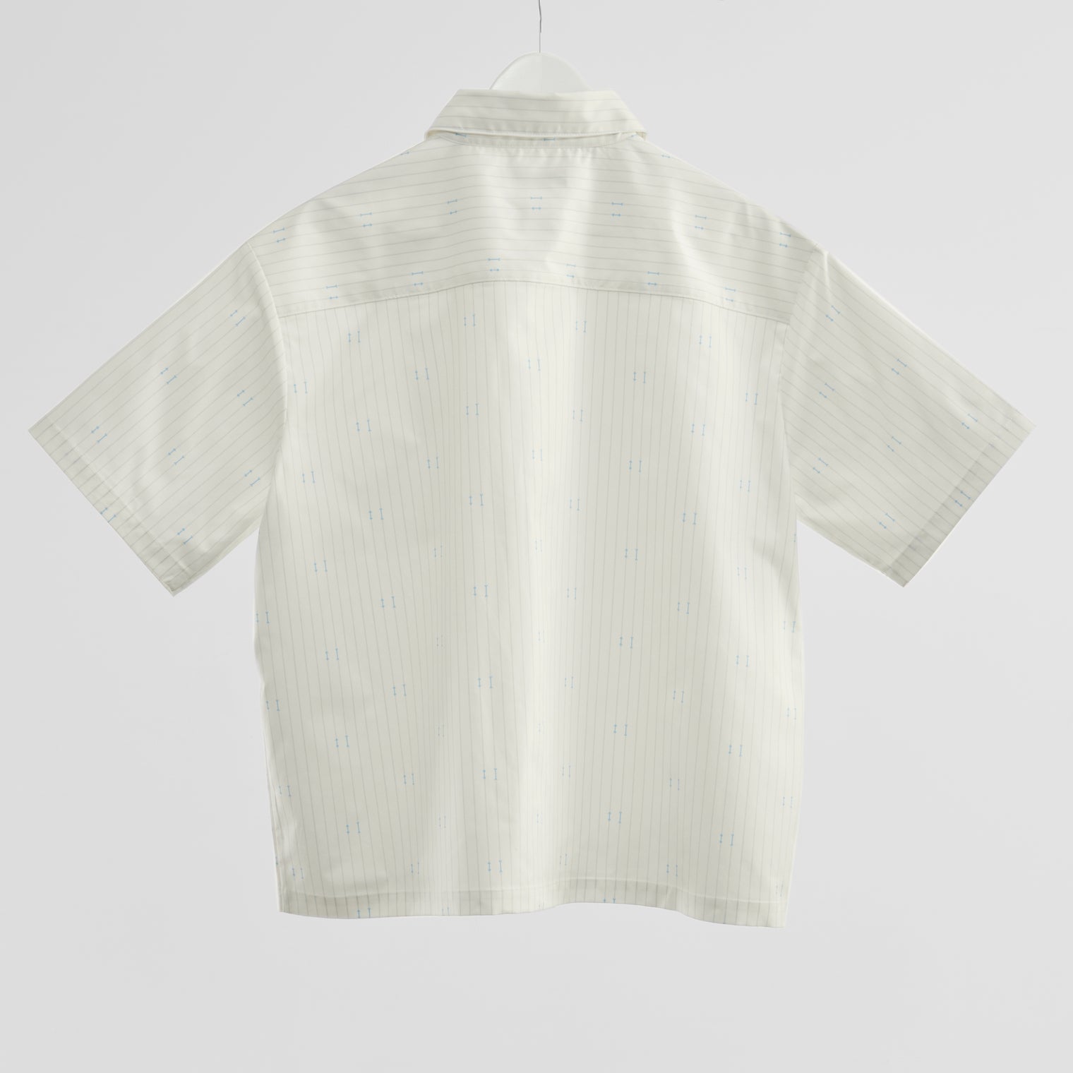 "ミュラー゠リヤー" ストライプシャツ ホワイト 社会学 心理学 錯視 矢羽 - QurioStore QurioS