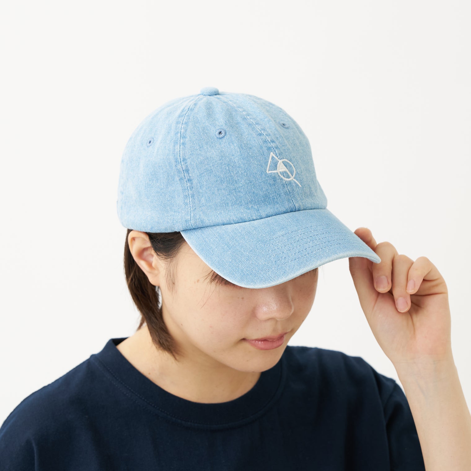 "cap"キャップ デニム ブルー 数学 積集合 帽子 刺繍 - QurioStore QurioS