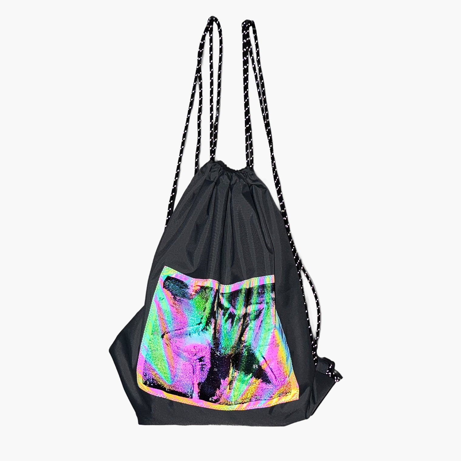 アートゥーン！ナップサック ブラック 芸術 バックパック ラーメン 星 artoone グッズ - QurioStore アートゥーン！