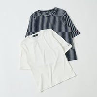 "点P" リブトップス ネイビー ブラック ボーダー アイボリー ホワイト 数学 問題 半袖 - QurioStore QurioS