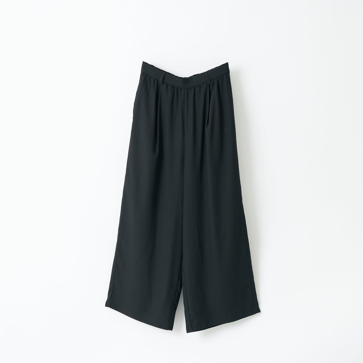 "QurioS" パンツ（2025） ブラック 刺繍 軽い ウエストゴム ベルトループ - QurioStore QurioS