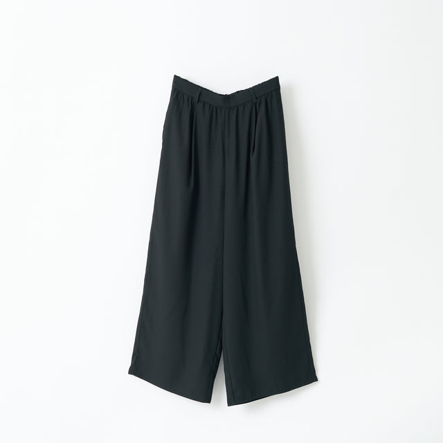 "QurioS" パンツ（2025） ブラック 刺繍 軽い ウエストゴム ベルトループ - QurioStore QurioS