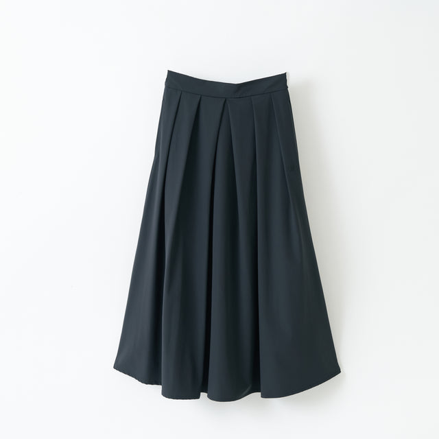 "QurioS" Aラインスカート ネイビー ブラック 刺繍 軽い ウエストゴム - QurioStore QurioS