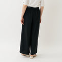 "QurioS" パンツ（2025） ブラック 刺繍 軽い ウエストゴム ベルトループ - QurioStore QurioS