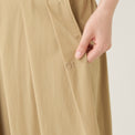 "QurioS" Aラインスカート ベージュ 刺繍 軽い ウエストゴム - QurioStore QurioS