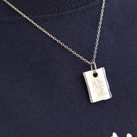 "我読む、ゆえに我あり" ネックレス ピンクゴールド シルバー 哲学 デカルト 方法序説 我思う ゆえに我あり 読書 カフェ レディース メンズ シンプル チェーン - QurioStore QurioS