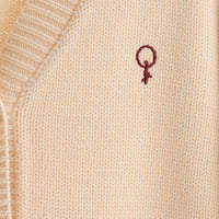 "Q.K." カーディガン アイボリー グレー ネイビー ブラック 刺繍 シンプル ポケット 秋冬 メンズ レディース 制服 通勤 オフィス - QurioStore QurioS