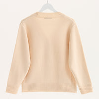 "Q.K." カーディガン アイボリー グレー ネイビー ブラック 刺繍 シンプル ポケット 秋冬 メンズ レディース 制服 通勤 オフィス - QurioStore QurioS