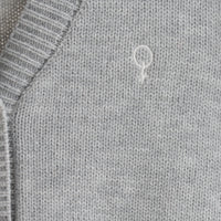 "Q.K." カーディガン アイボリー グレー ネイビー ブラック 刺繍 シンプル ポケット 秋冬 メンズ レディース 制服 通勤 オフィス - QurioStore QurioS