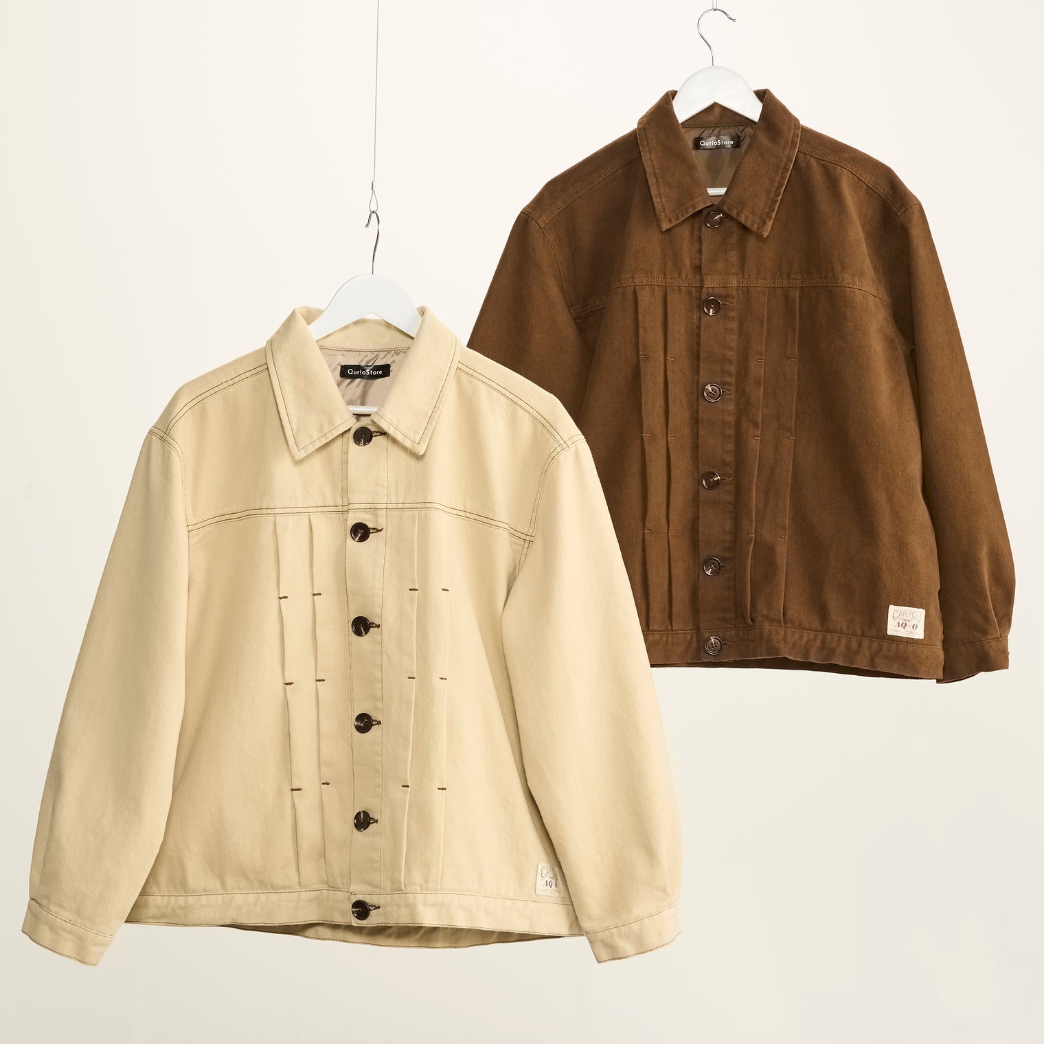 "Delta Q" ジャケット ブラウン アイボリー 熱力学 断熱 レディース メンズ 人気 おしゃれ カジュアル 秋 冬 - QurioStore QurioS