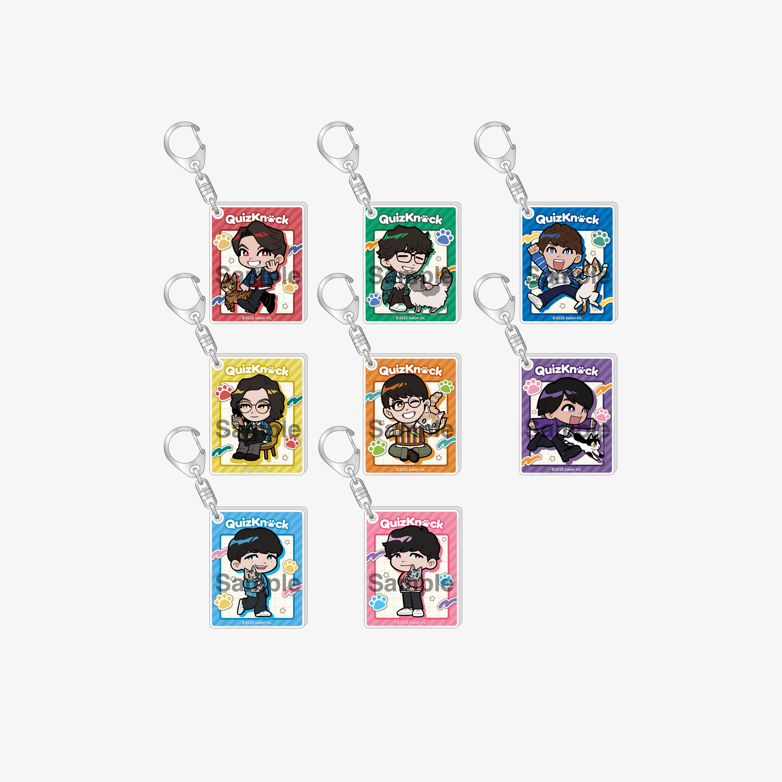 QuizKnock まねきねこ コラボグッズまとめ売り アクリルキーホルダー コンプリートセット（8種セット） QuizKnock10