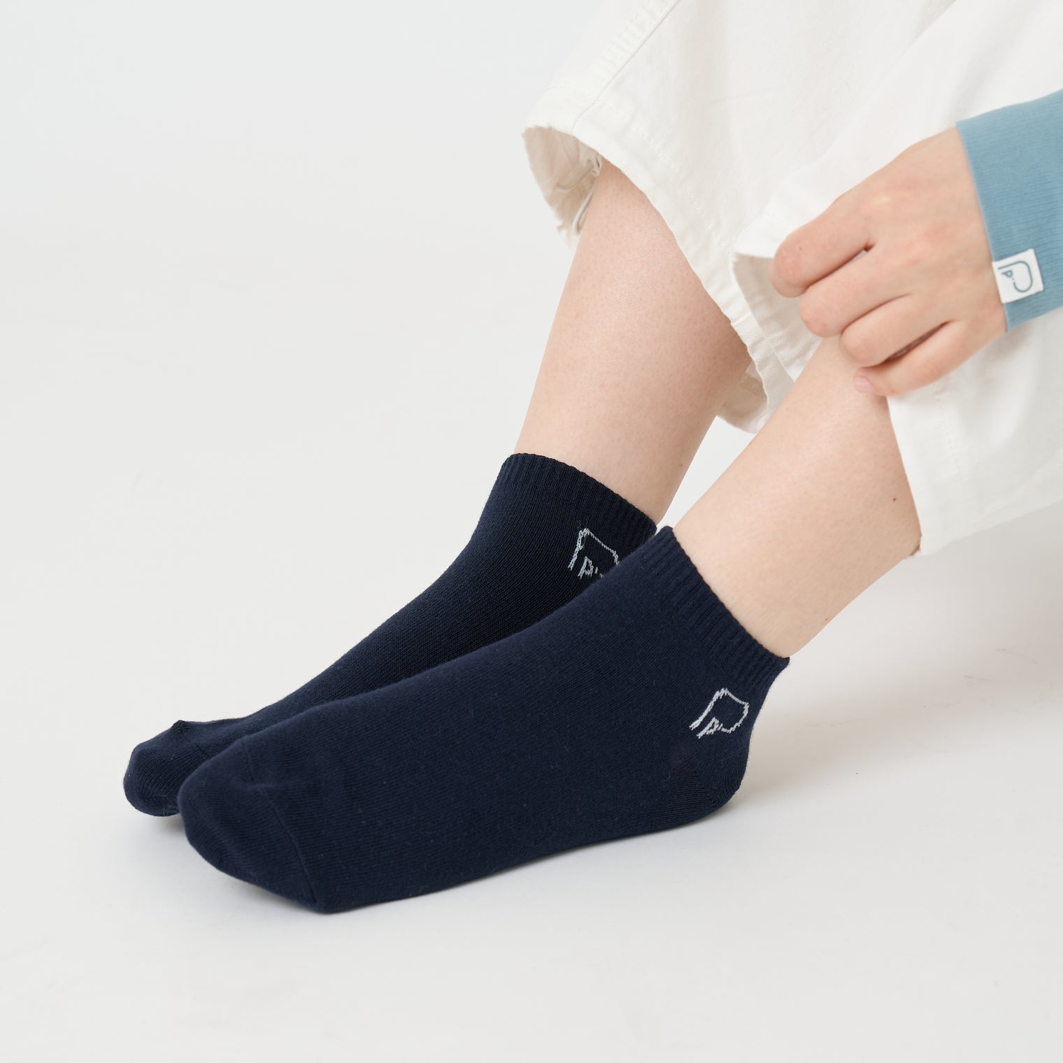 "点P" 靴下 ネイビー ブラック 数学 問題 スニーカーソックス くるぶし アンクル - QurioStore QurioS