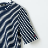 "点P" リブトップス ボーダー ネイビー ブラック ホワイト 数学 問題 半袖 - QurioStore QurioS