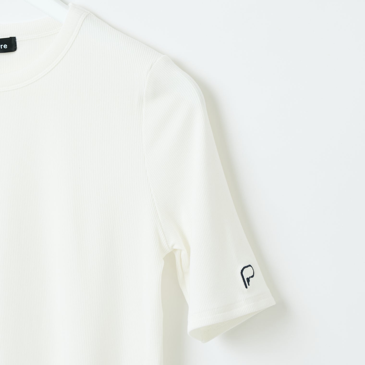 "点P" リブトップス アイボリー ホワイト 数学 問題 半袖 - QurioStore QurioS