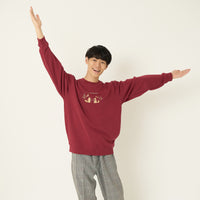 "ギザギザのくるみを食べるリス" 構文木スウェット （企画：東言） バーガンディ レッド グリーン ダークグレー 言語学 構文解析 QuizKnock クイズノック 秋冬 レディース メンズ 人気 おしゃれ 20代 30代 - QurioStore QurioS