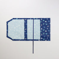 "読みもの" ブックカバー ネイビー イエロー 文学 小説 文庫本 PVC加工 汚れにくい おしゃれ 布 - QurioStore QurioS