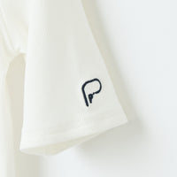 "点P" リブトップス アイボリー ホワイト 数学 問題 半袖 - QurioStore QurioS