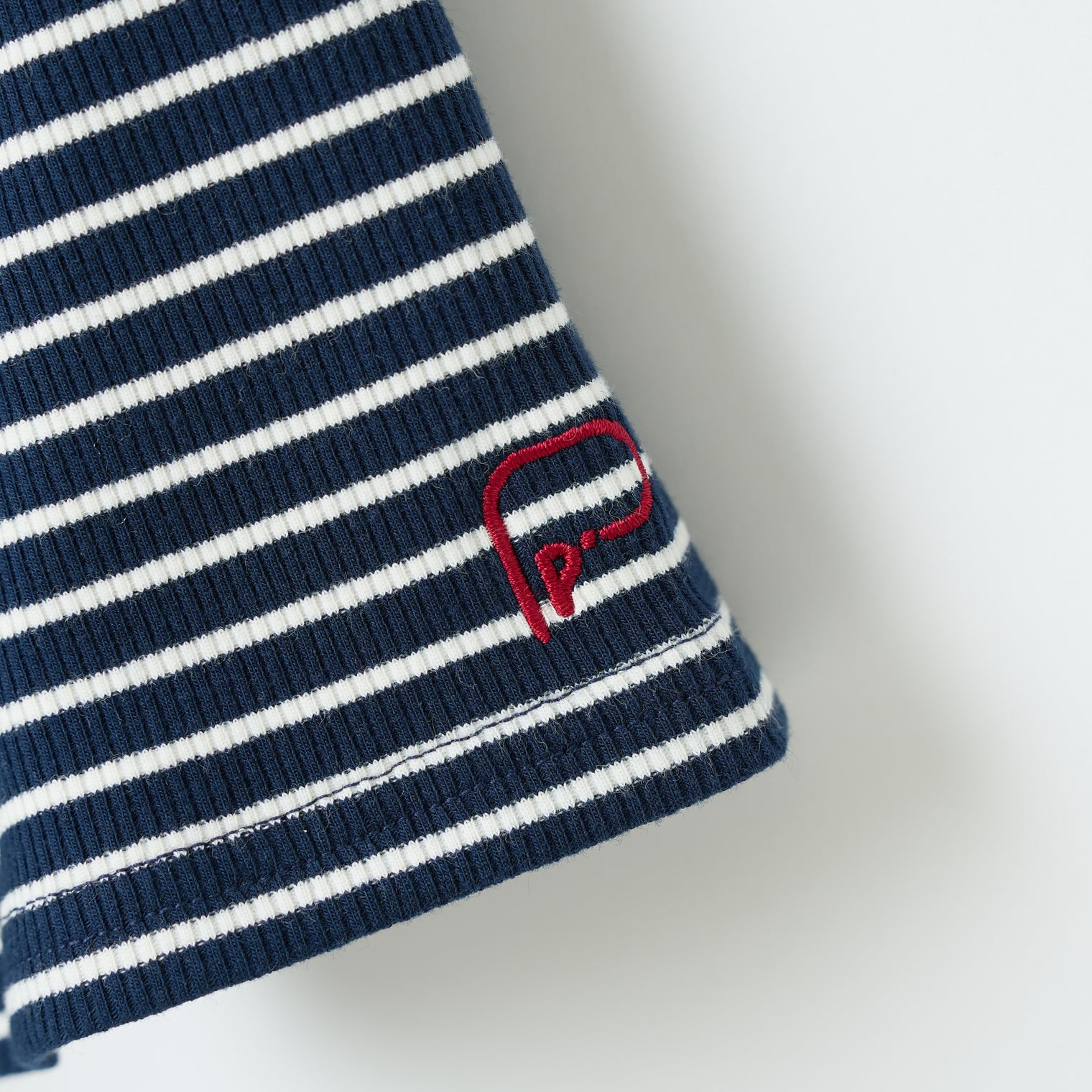 "点P" リブトップス ボーダー ネイビー ブラック ホワイト 数学 問題 半袖 - QurioStore QurioS