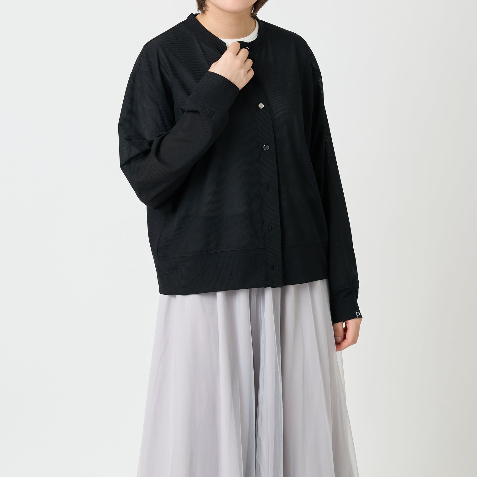 "点P" シアーカーディガン ブラック 数学 問題 冷房 寒暖差 羽織りもの きれいめ 春夏 - QurioStore QurioS