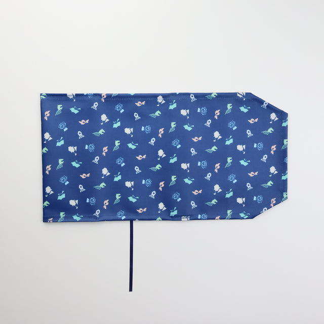 "読みもの" ブックカバー ネイビー イエロー 文学 小説 文庫本 PVC加工 汚れにくい おしゃれ 布 - QurioStore QurioS