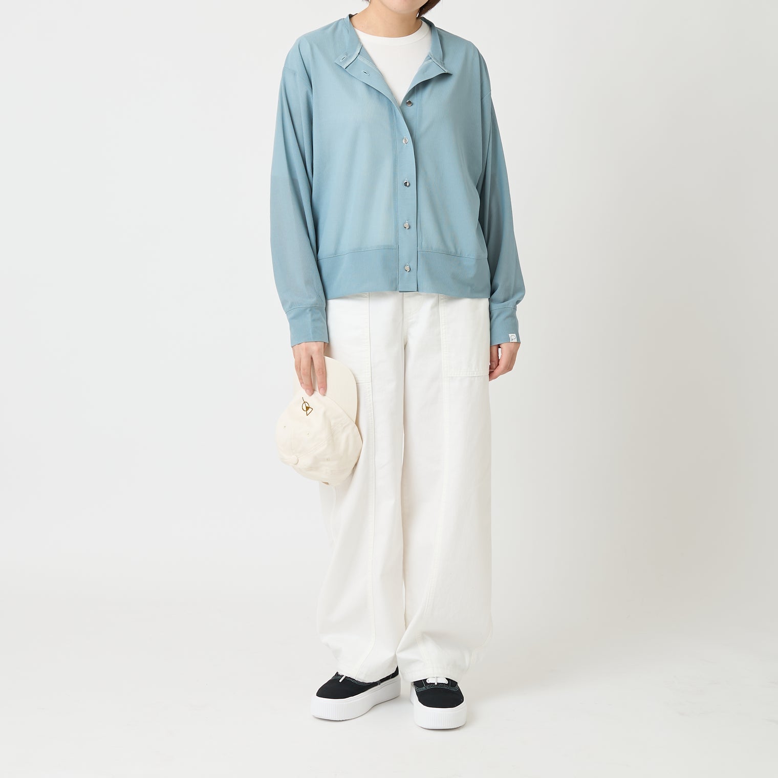 "点P" シアーカーディガン ライトブルー 数学 問題 冷房 寒暖差 羽織りもの きれいめ 春夏 - QurioStore QurioS