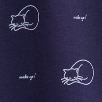 "シュレディンガーの猫" ルームウェア ネイビー ブラウン 量子力学 パシャマ 部屋着 上下セット ねこ ネコ レディース メンズ 人気 おしゃれ かわいい おすすめ 大人 ペア - QurioStore QurioS