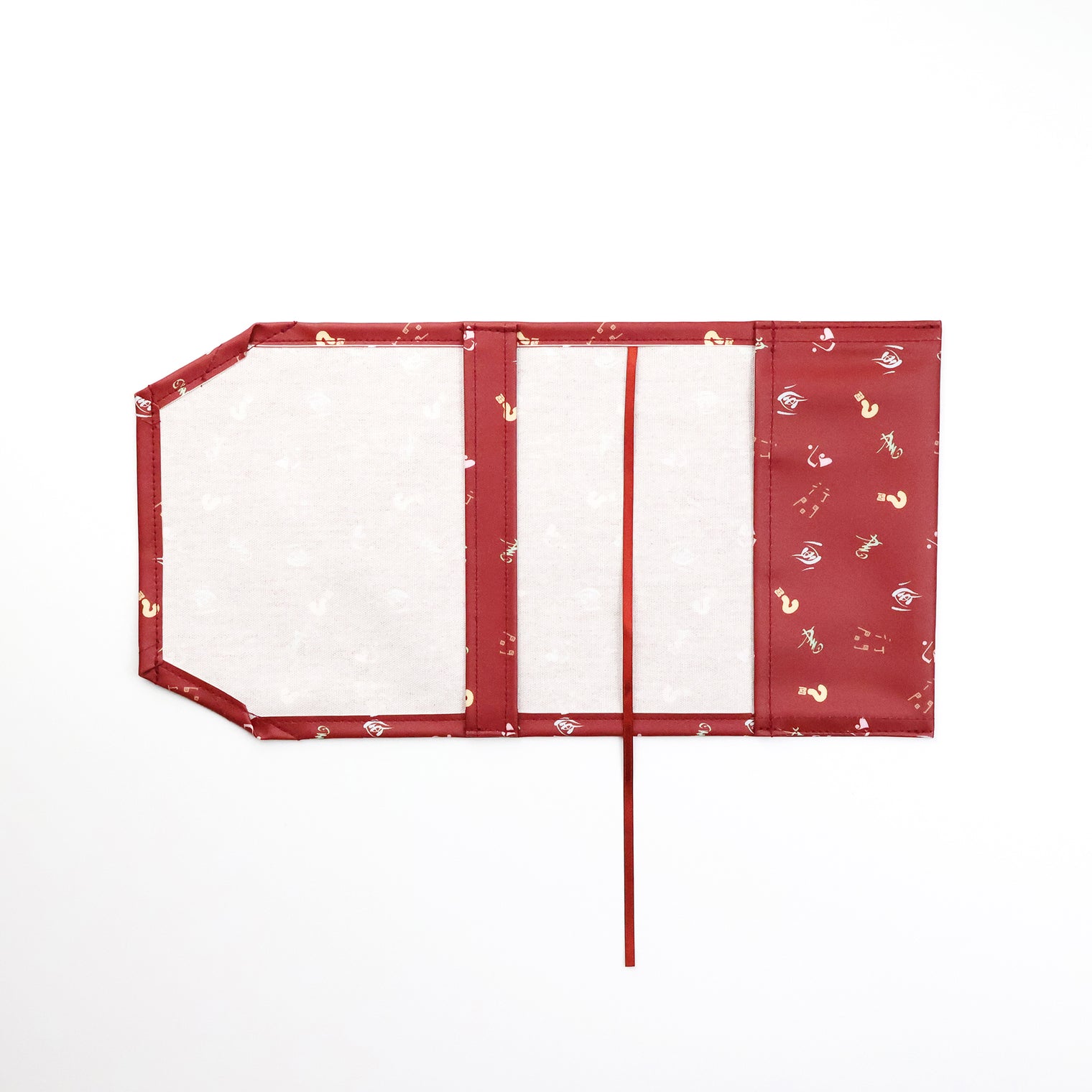 "読むもの" ブックカバー グリーン レッド 文学 小説 文庫本 PVC加工 汚れにくい おしゃれ 布 - QurioStore QurioS