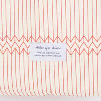 "ミュラー゠リヤー" トートバッグ レッド アイボリー 社会学 心理学 錯視 矢羽 折り畳み エコバッグ - QurioStore QurioS