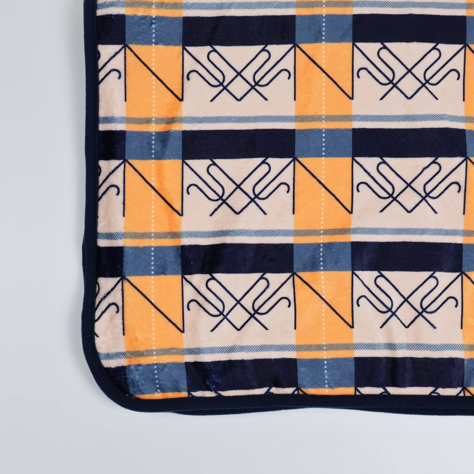 "ブラ'Nケット" ブランケット オレンジ ブラウン 量子力学 ブラケット記法 ひざ掛け チェック 学校 オフィス おしゃれ かわいい プレゼント - QurioStore QurioS