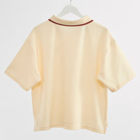 "チューリング・テスト" ポロシャツ アイボリー ネイビー 謎解き AI ドロップショルダー オーバーサイズ レディース メンズ 人気 おしゃれ 20代 30代 通勤 オフィス - QurioStore QurioS