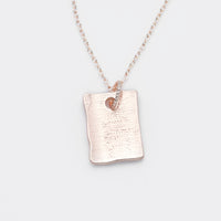 "我読む、ゆえに我あり" ネックレス ピンクゴールド シルバー 哲学 デカルト 方法序説 我思う ゆえに我あり 読書 カフェ レディース メンズ シンプル チェーン - QurioStore QurioS