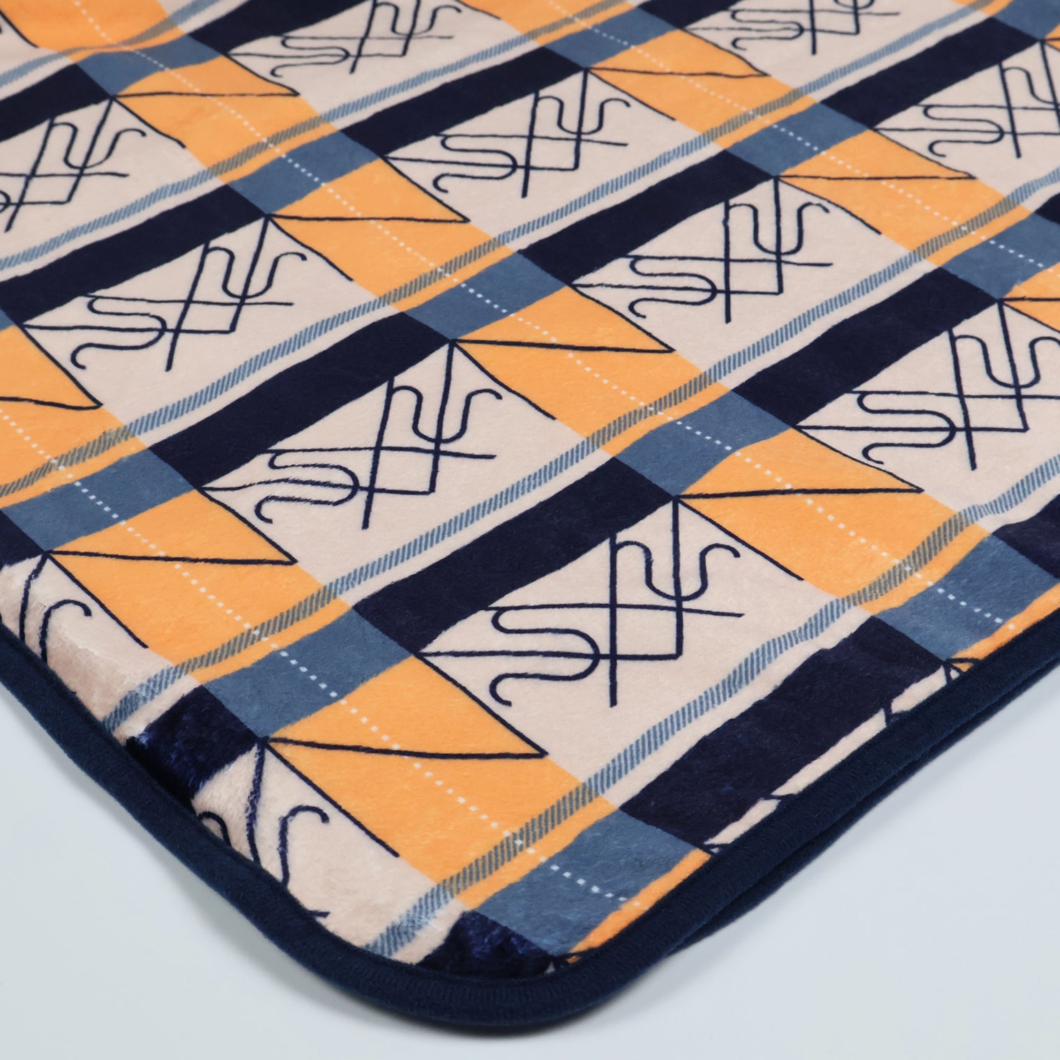 "ブラ'Nケット" ブランケット オレンジ ブラウン 量子力学 ブラケット記法 ひざ掛け チェック 学校 オフィス おしゃれ かわいい プレゼント - QurioStore QurioS