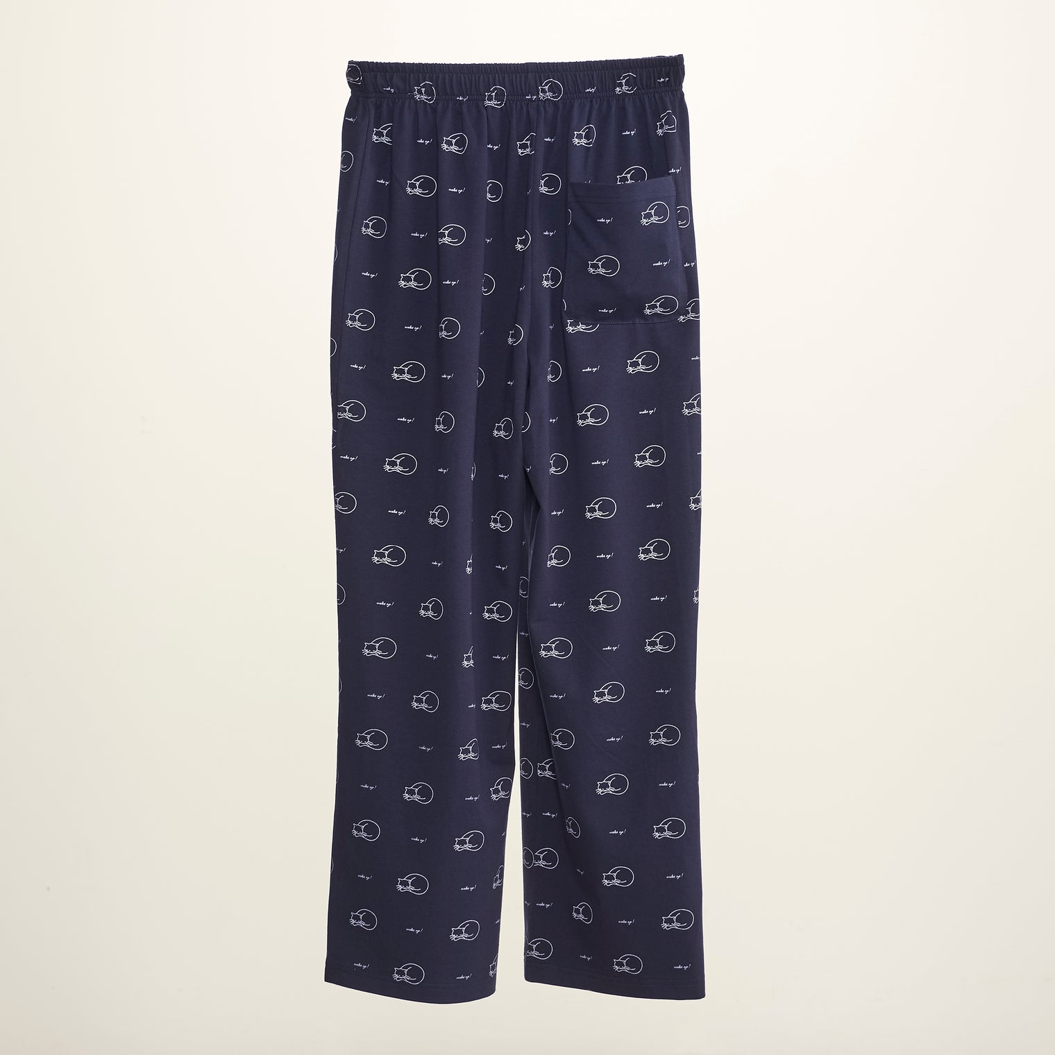 "シュレディンガーの猫" ルームウェア ネイビー ブラウン 量子力学 パシャマ 部屋着 上下セット ねこ ネコ レディース メンズ 人気 おしゃれ かわいい おすすめ 大人 ペア - QurioStore QurioS