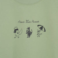 "Allen’s rule parade" Tシャツ キツネ アイボリー チャコール コーラルピンク ライトグリーン 生物学 アレンの法則 Tシャツ キツネ パレード クイズノック グッズ レディース メンズ 人気 おしゃれ 20代 30代 - QurioStore QurioStore