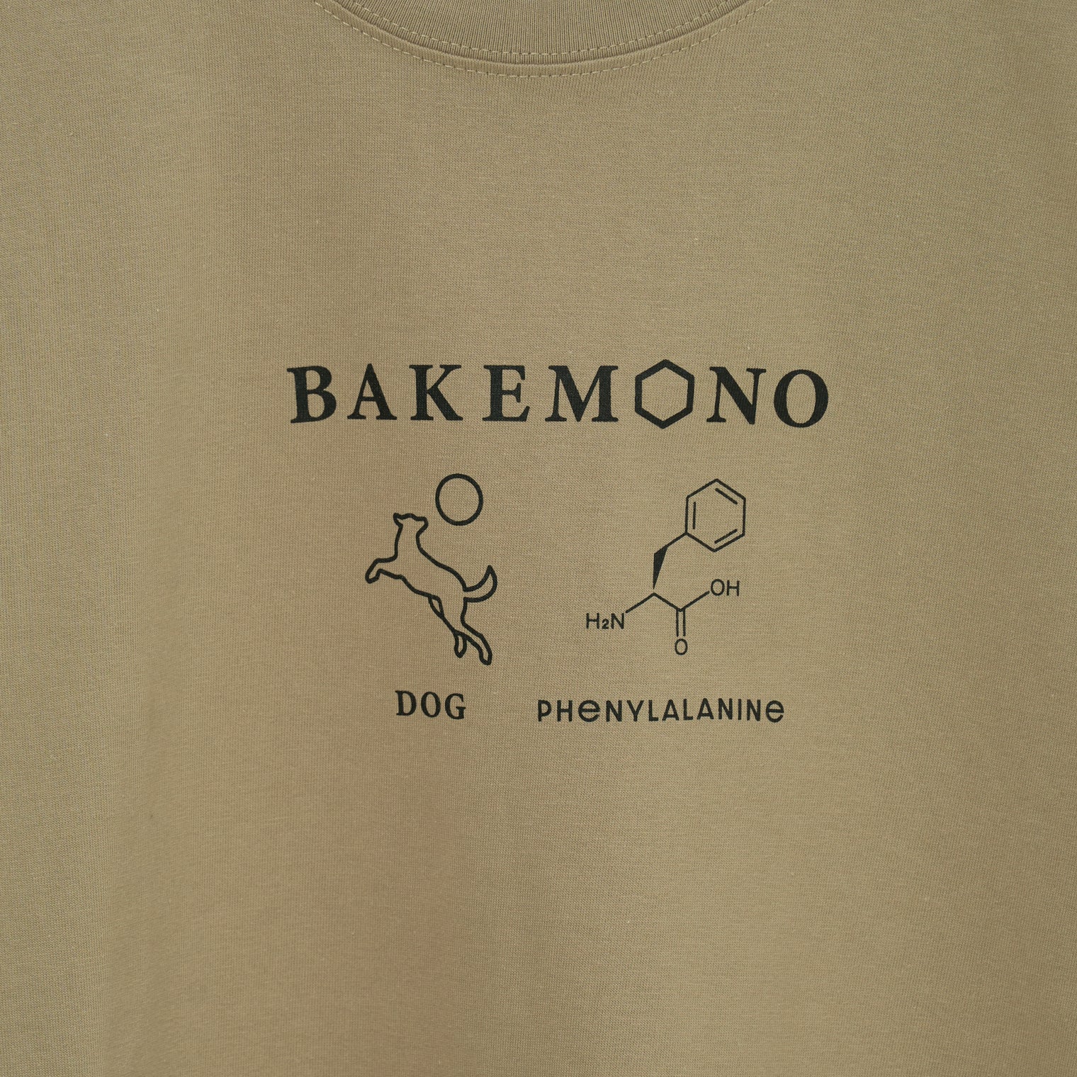 "BAKEMONO" Tシャツ ネイビー ピンク ホワイト サンドカーキ 化学 構造式 Tシャツ ペンギン ドッグ 犬 レディース メンズ 人気 おしゃれ 20代 30代 - QurioStore QurioS