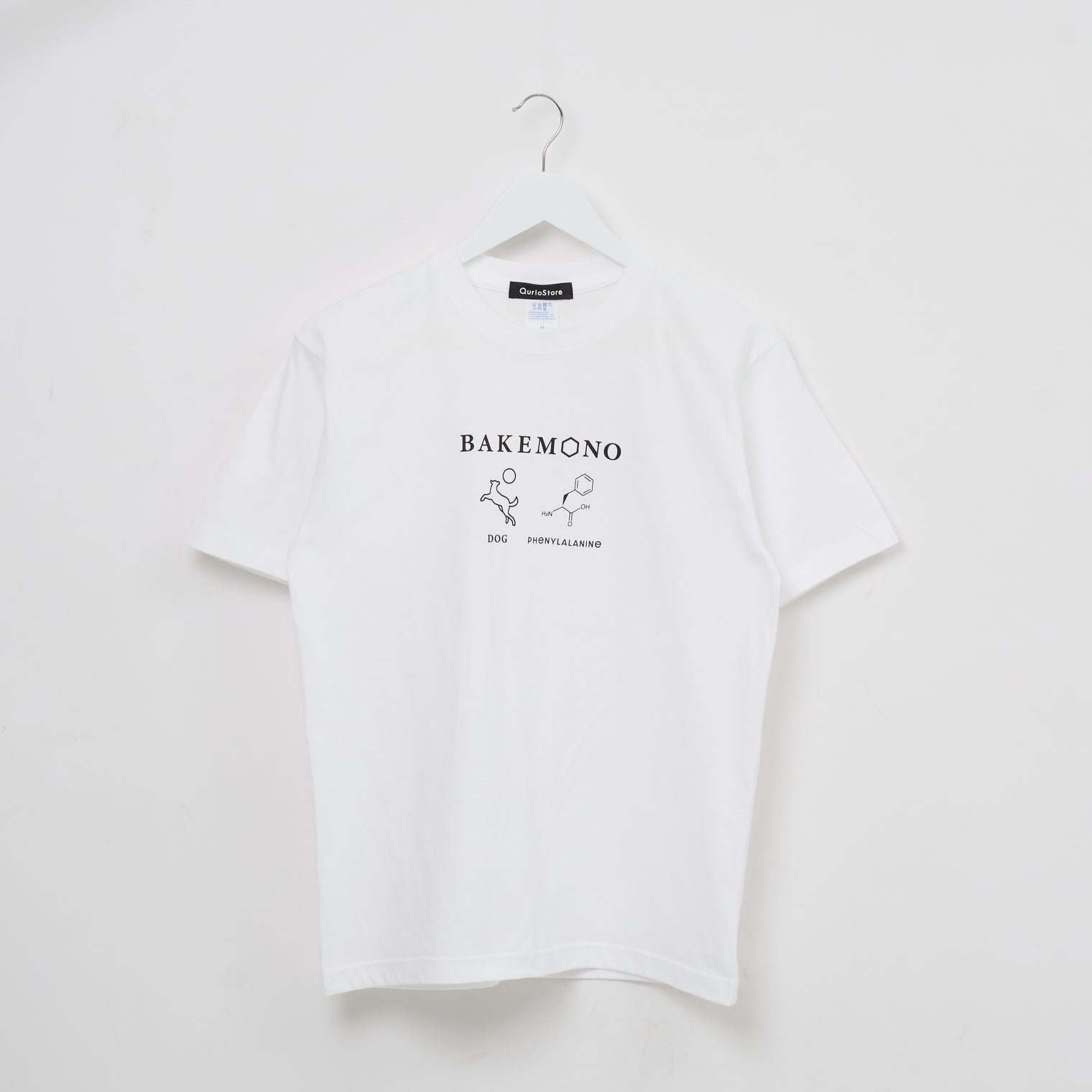 "BAKEMONO" Tシャツ ネイビー ピンク ホワイト サンドカーキ 化学 構造式 Tシャツ ペンギン ドッグ 犬 レディース メンズ 人気 おしゃれ 20代 30代 - QurioStore QurioS