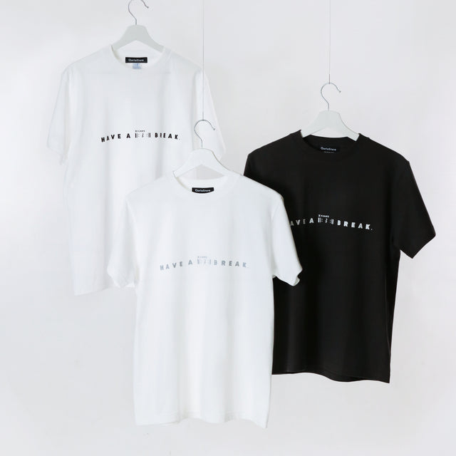 "Have a break" 音楽ロゴTシャツ ホワイト シルバー ブラック 音楽記号 リピート 四分休符 Xtimes レディース メンズ 人気 おしゃれ 20代 30代 - QurioStore QurioS
