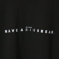 "Have a break" 音楽ロゴTシャツ ブラック 音楽記号 リピート 四分休符 Xtimes レディース メンズ 人気 おしゃれ 20代 30代 - QurioStore QurioS
