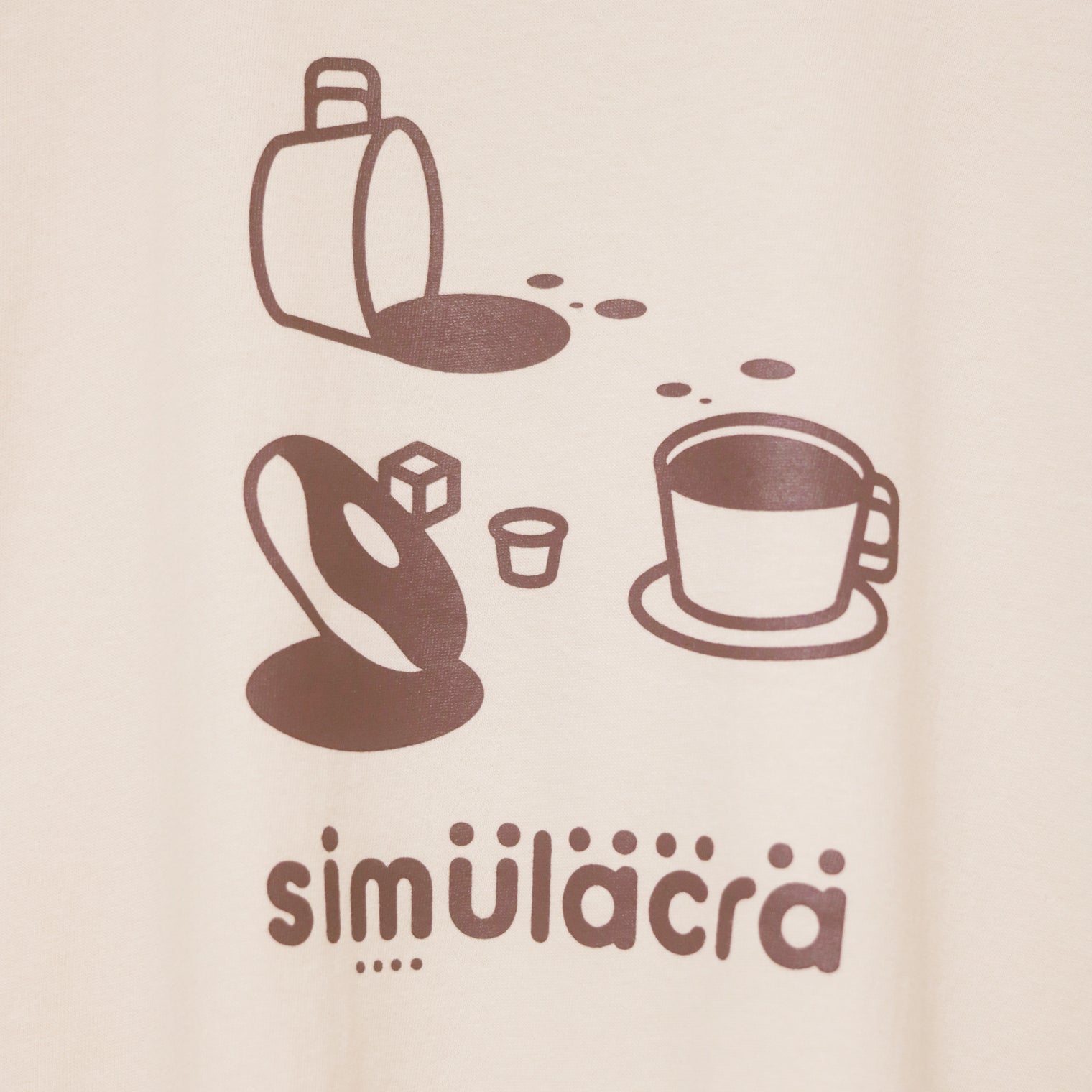 How many faces?" シミュラクラ現象Tシャツ ライトベージュ 心理学 認知科学 マグカップ ドーナツ レディース メンズ 人気 おしゃれ 20代 30代 - QurioStore QurioS