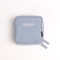 "汝自身を知れ" ポーチ ライトグレー 哲学 ソクラテス メイク トラベル 自分の無知を自覚せよ - QurioStore QurioS