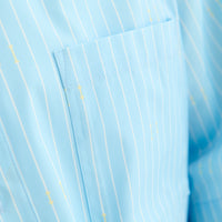 "ミュラー゠リヤー" ストライプシャツ ブルー 社会学 心理学 錯視 矢羽 - QurioStore QurioS