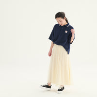 "チューリング・テスト" ポロシャツ アイボリー ネイビー 謎解き AI ドロップショルダー オーバーサイズ レディース メンズ 人気 おしゃれ 20代 30代 通勤 オフィス - QurioStore QurioS