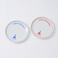 "Pavlov’s Bell" おいしい予感プレート レッド ブルー 生理学 プレート 犬 ベル パブロフ 食器 平皿 - QurioStore QurioS
